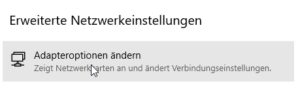 Eintrag "Adapteroptionen ändern" unter "Erweiterte Netzwerkeinstellungen