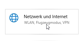 "Netzwerk und Internet" in den Windows-Einstellungen